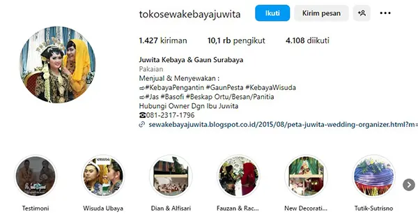 Sewa Kebaya Wedding Juwita