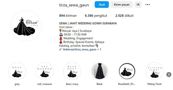 Tirza Sewa Gaun Surabaya