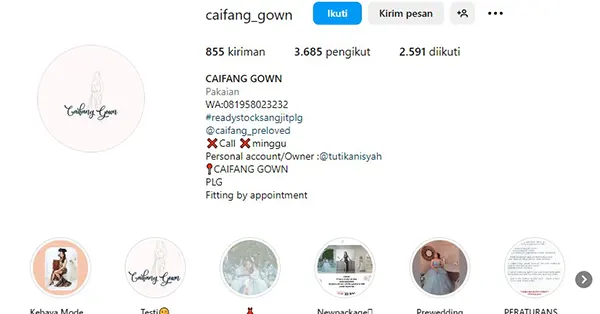 Caifang Gown Palembang