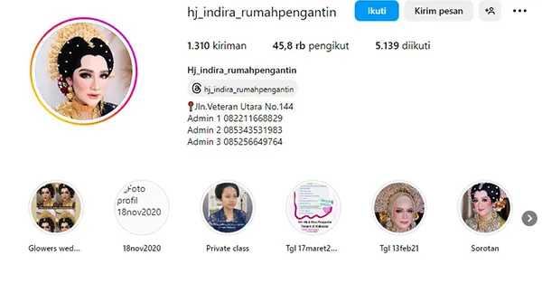 HJ Indira Rumah Pengantin