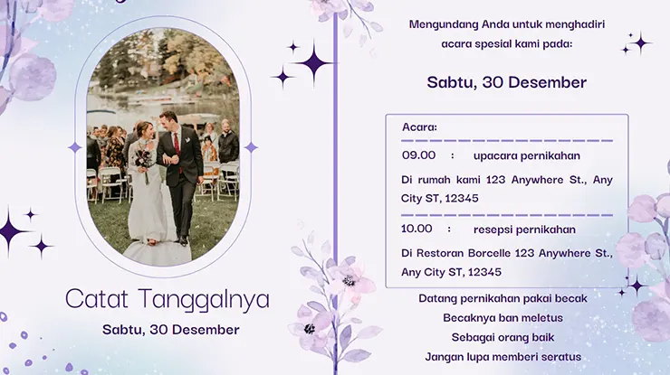 contoh background undangan pernikahan pinjam dulu seratus romantis