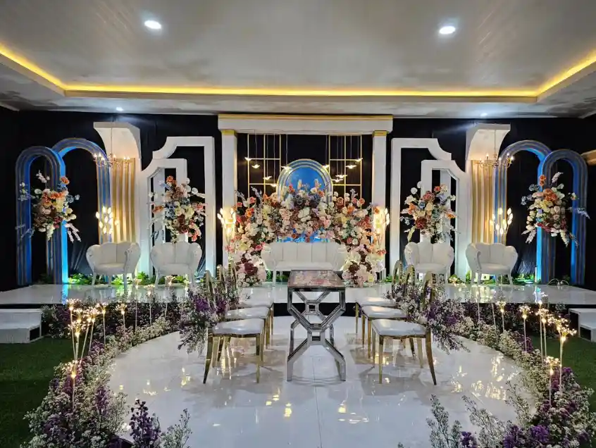 dekorasi pernikahan gedung modern
