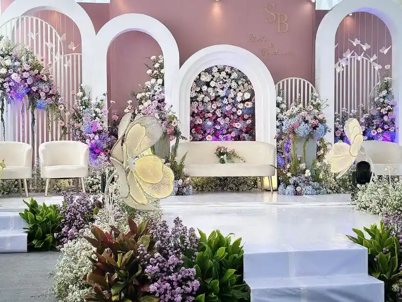 dekorasi pernikahan islami mewah di rumah