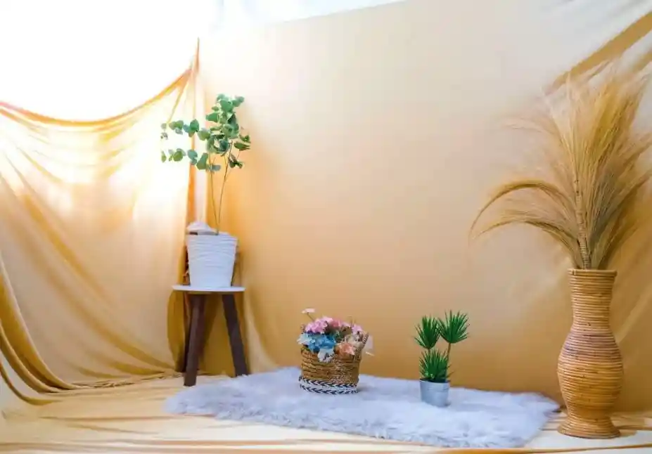 dekorasi photo booth indoor simpel