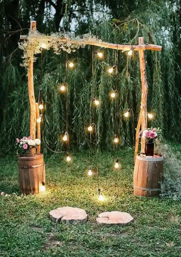 dekorasi photo booth outdoor simple