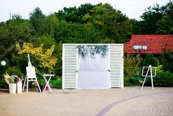 dekorasi photo booth simple outdoor