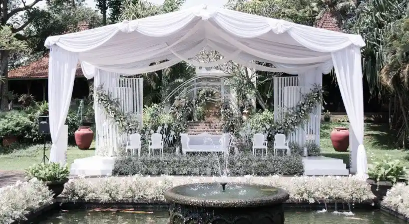dekorasi wedding outdoor vintage modern