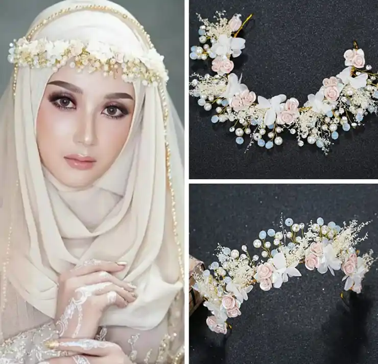 hijab Mahkota Bunga asli kecil unik